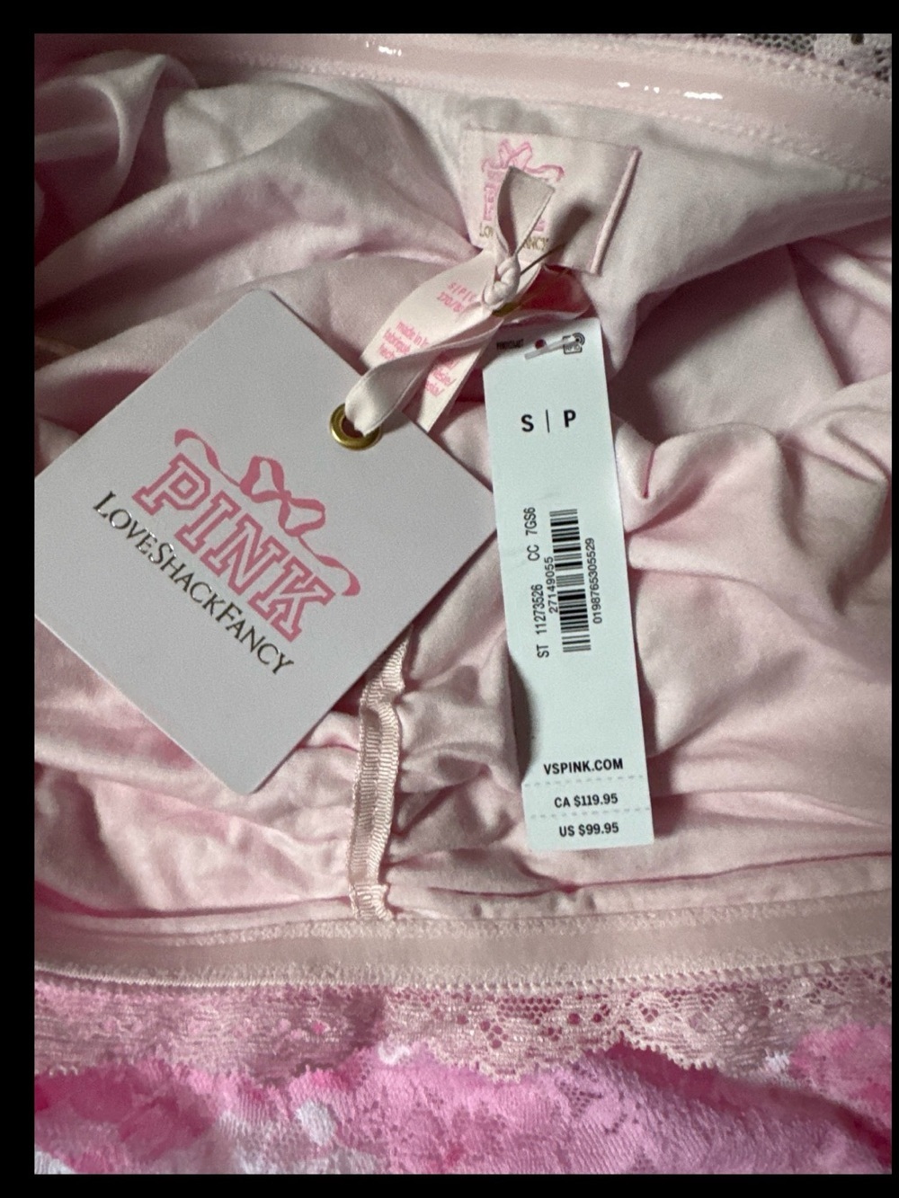 VS PINK x LoveShackFancy Strapless Lace Mini Dress Pink Floral S Capsule - Picture 3 of 9